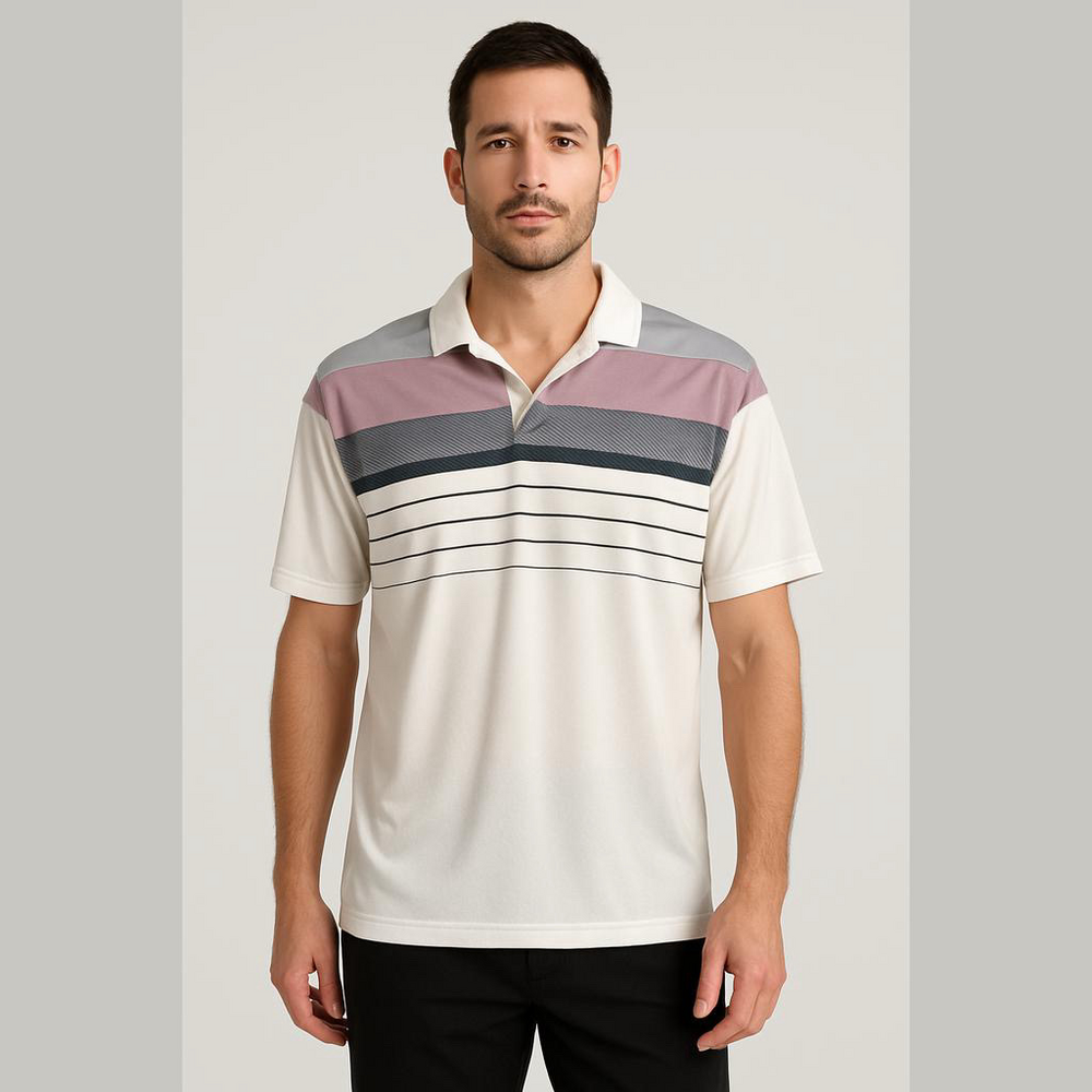 Pro Tour Men's Large Striped Golf Polo Shirt